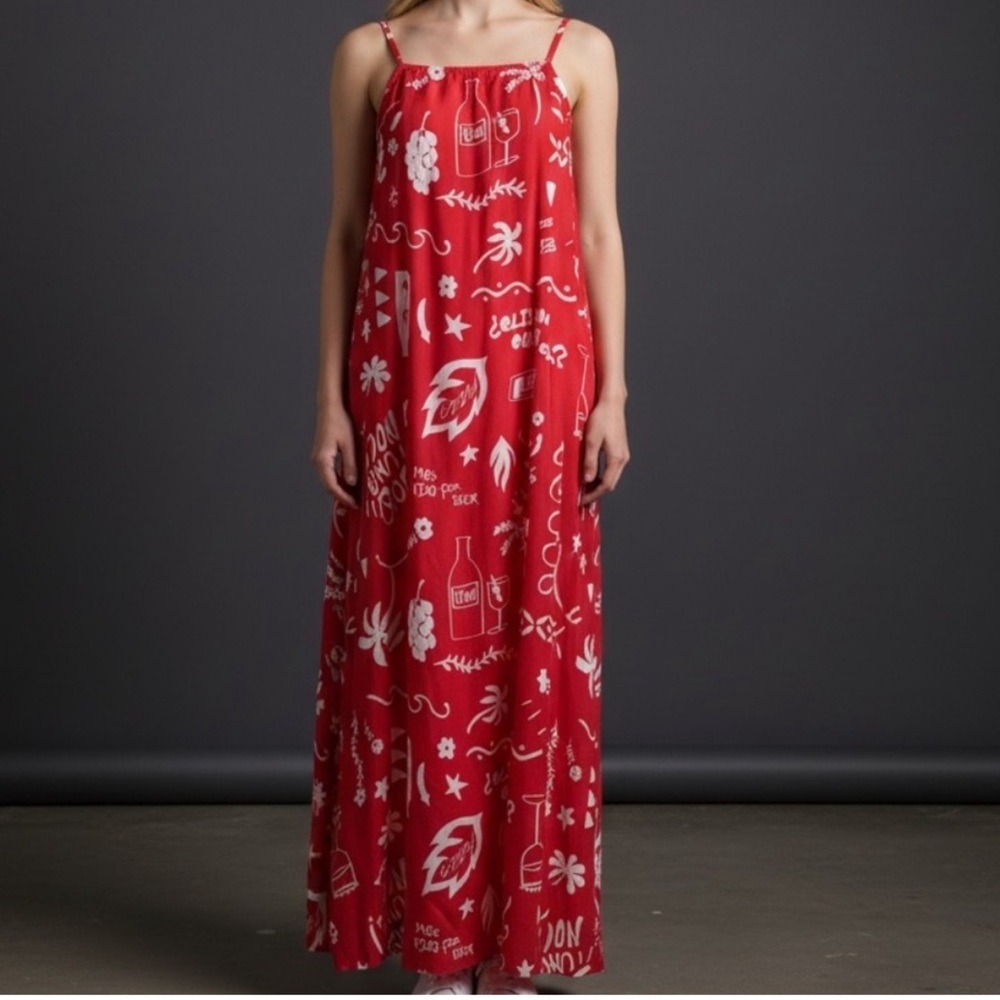 Anthropologie Paper Heart Red Wine Maxi Dress NWT